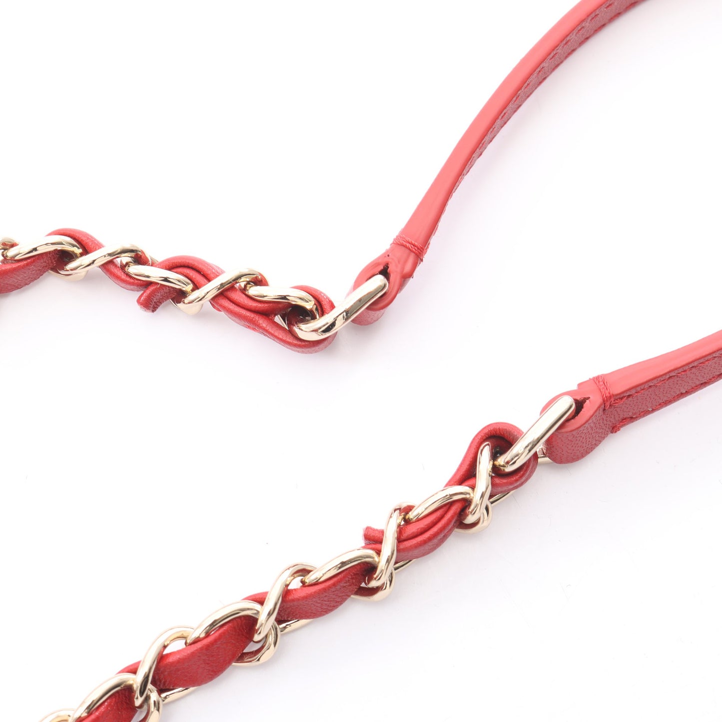 マトラッセ チェーンショルダーバッグ ラムスキン レッド ゴールド金具 シャネル