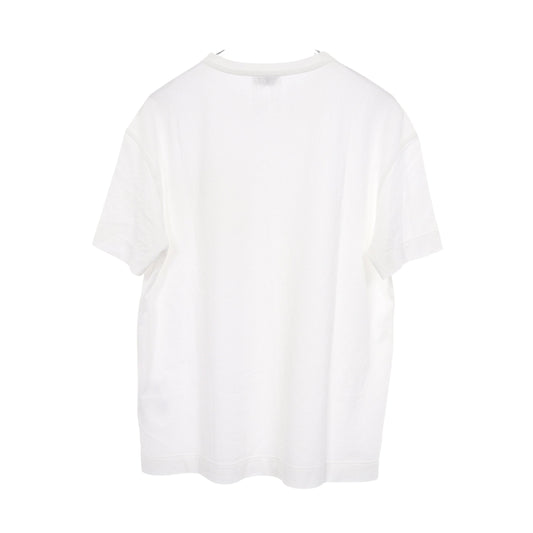 ビーズ ポケット付き 半袖Tシャツ シルク ホワイト ブルネロクチネリ