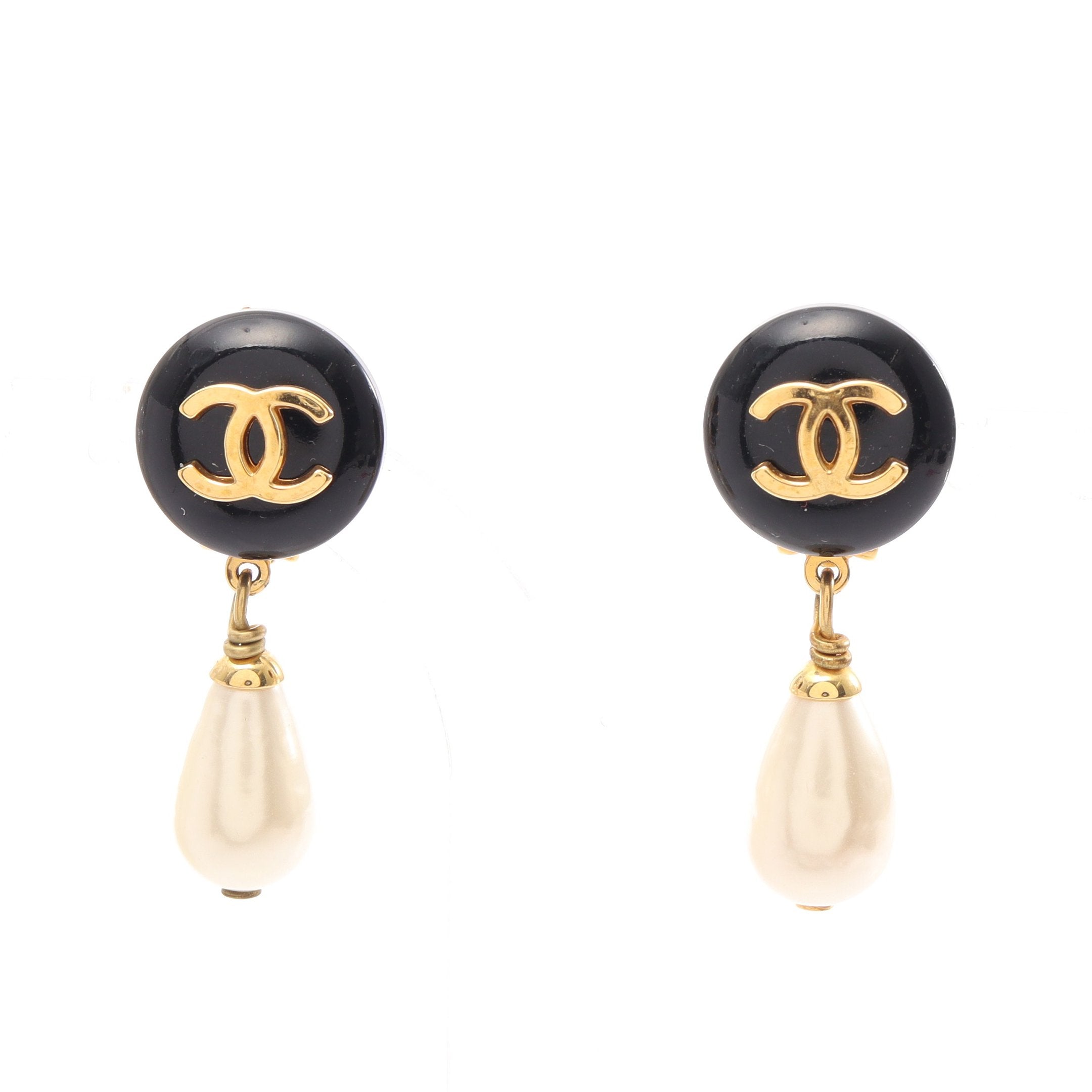 ココマーク スウィング イヤリング GP フェイクパール ブラック オフ