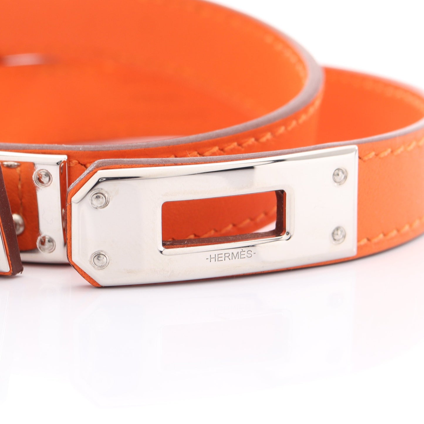 ケリーブレスレット ドゥブルトゥール ブレスレット ヴォースイフト オレンジ シルバー エルメス アクセサリー HERMES