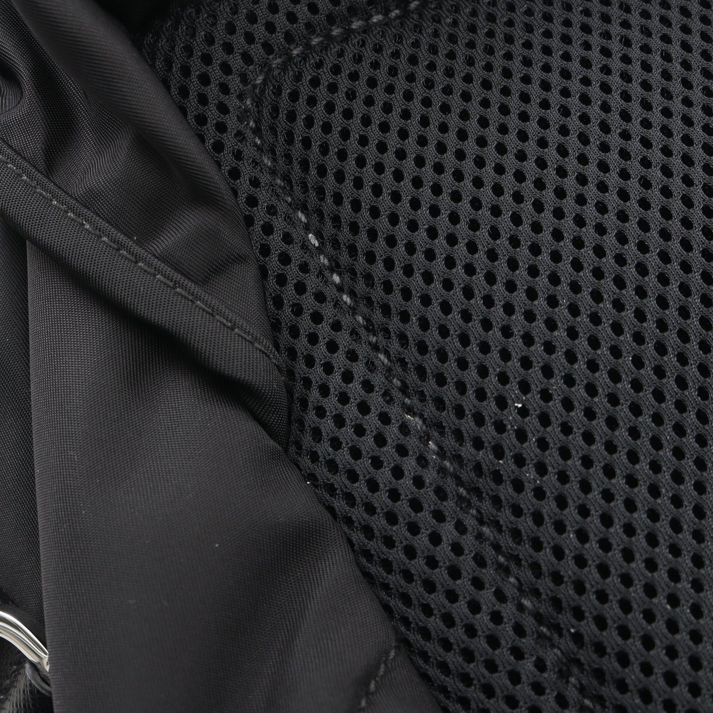 Re-Nylon バックパック リュックサック ナイロン サフィアーノレザー ブラック プラダ