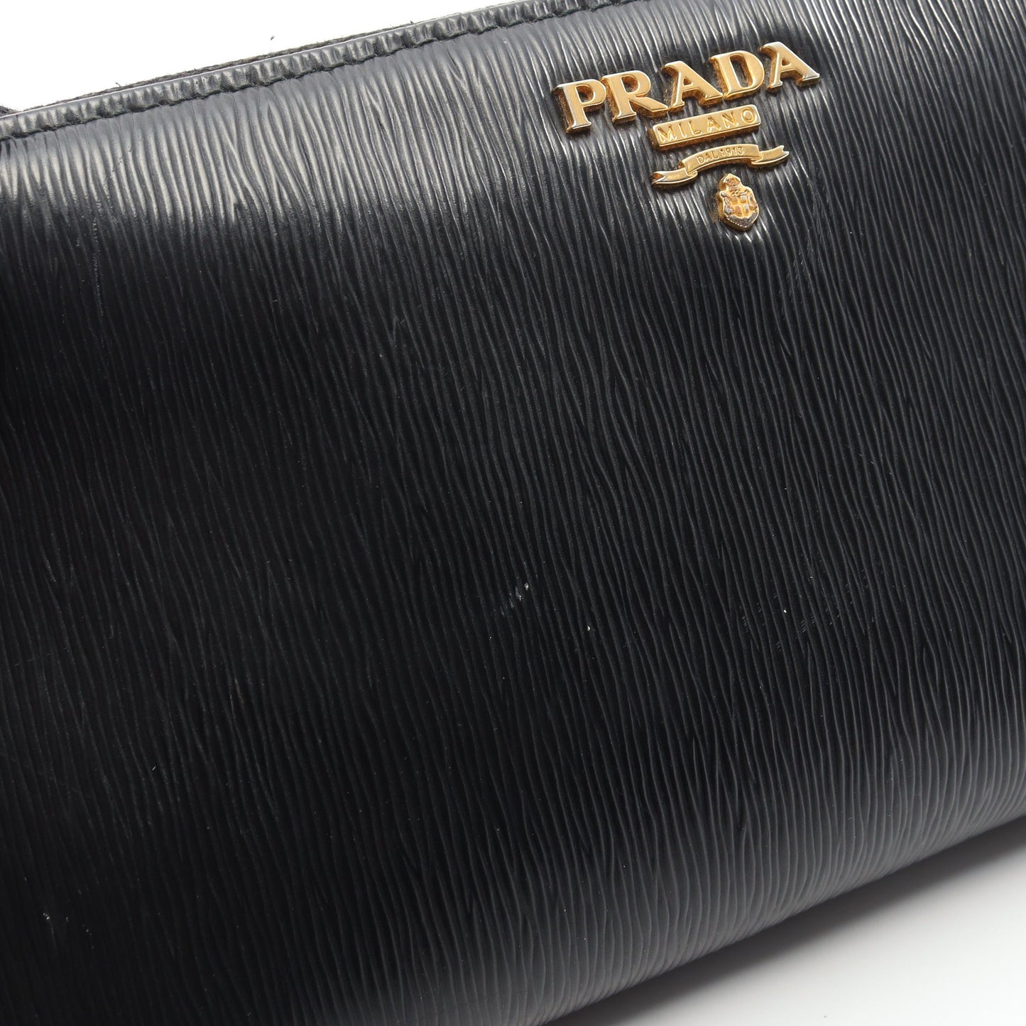 ラウンドファスナー長財布 レザー ブラック プラダ 財布・小物 PRADA