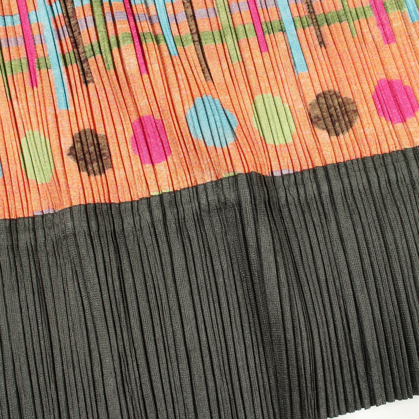 プリーツ ノースリーブ 総柄 ワンピース オレンジ ダークグリーン マルチカラー プリーツプリーズ ワンピース PLEATS PLEASE