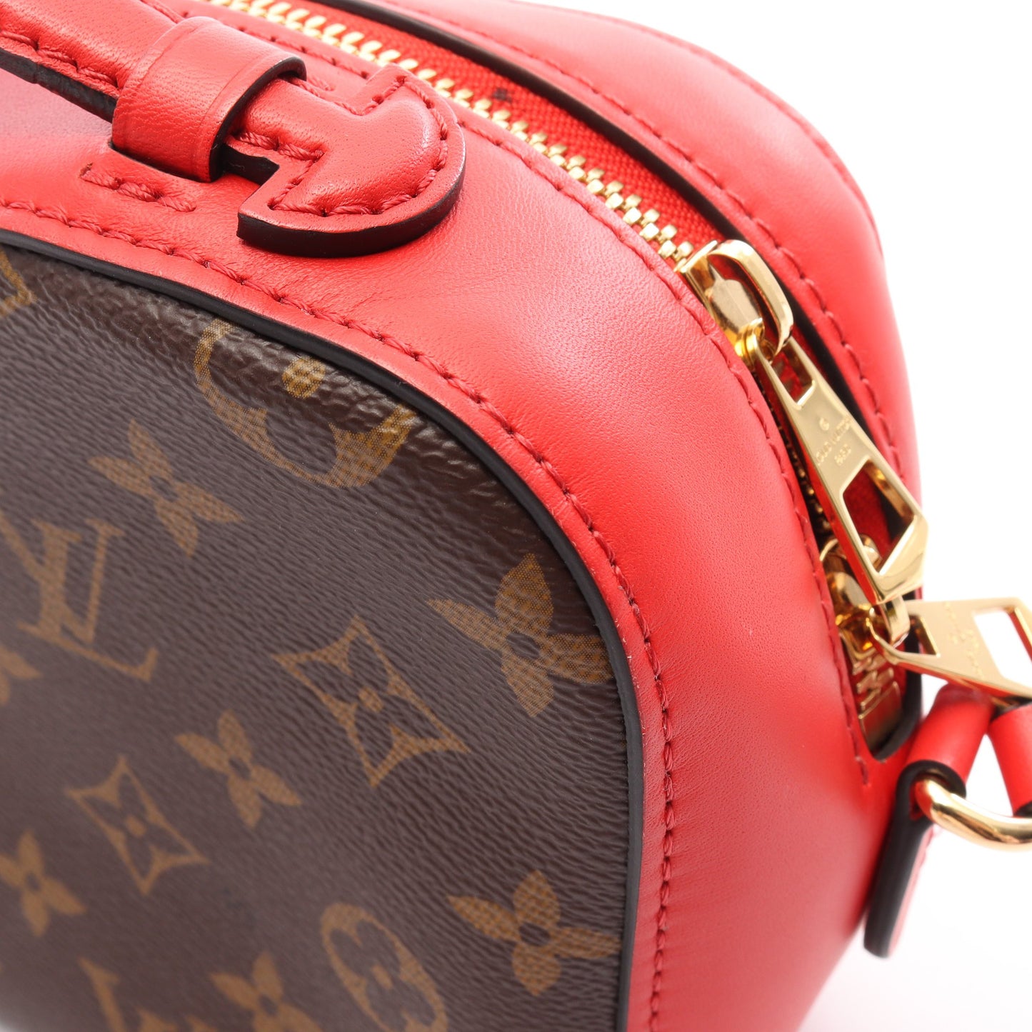 サントンジュ モノグラム コクリコ 2WAY ショルダーバッグ PVC レザー ブラウン レッド ルイヴィトン バッグ LOUIS VUITTON