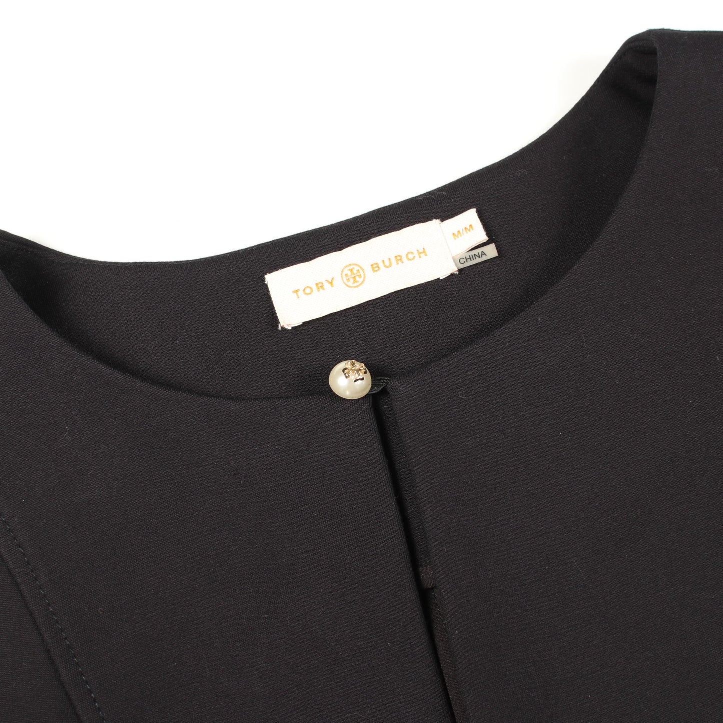 ロゴボタン 長袖 ワンピース ビスコース ナイロン ダークネイビー トリーバーチ ワンピース TORY BURCH