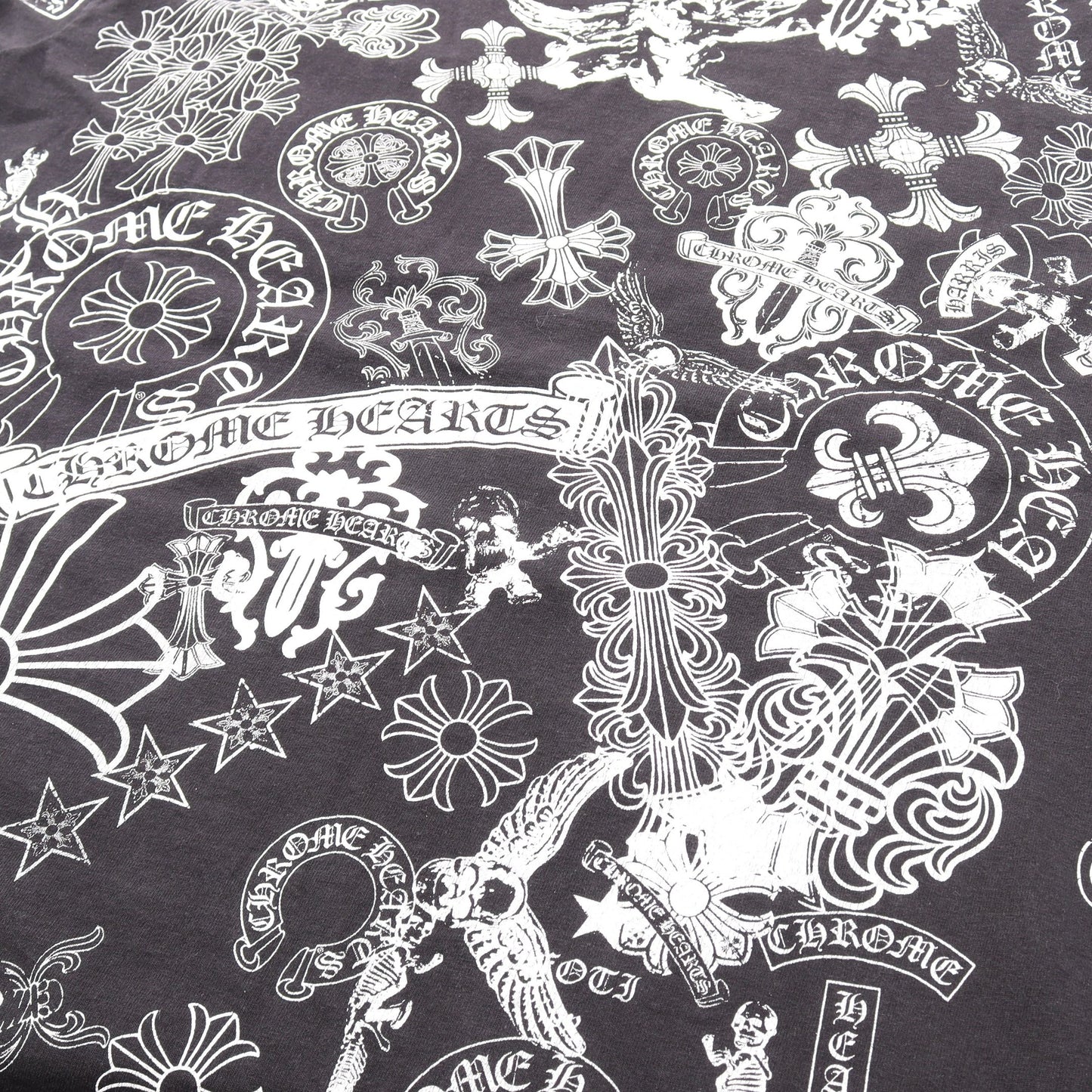 HALF SLEEVE T-SHIRT MULTI MOTIF ポケット付き 半袖Tシャツ コットン ブラック ホワイト クロムハーツ