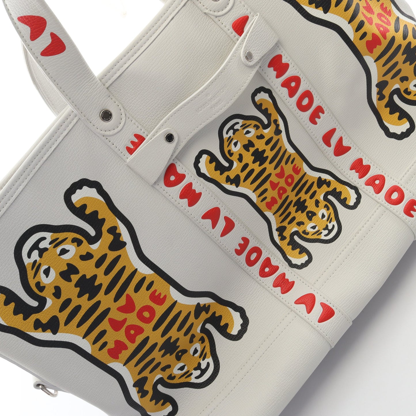 LOUIS VUITTON × NIGO トロリー トート タイガー ブロン 2WAY ハンドバッグ トートバッグ レザー ホワイト マルチカラー ルイヴィトン バッグ LOUIS VUITTON