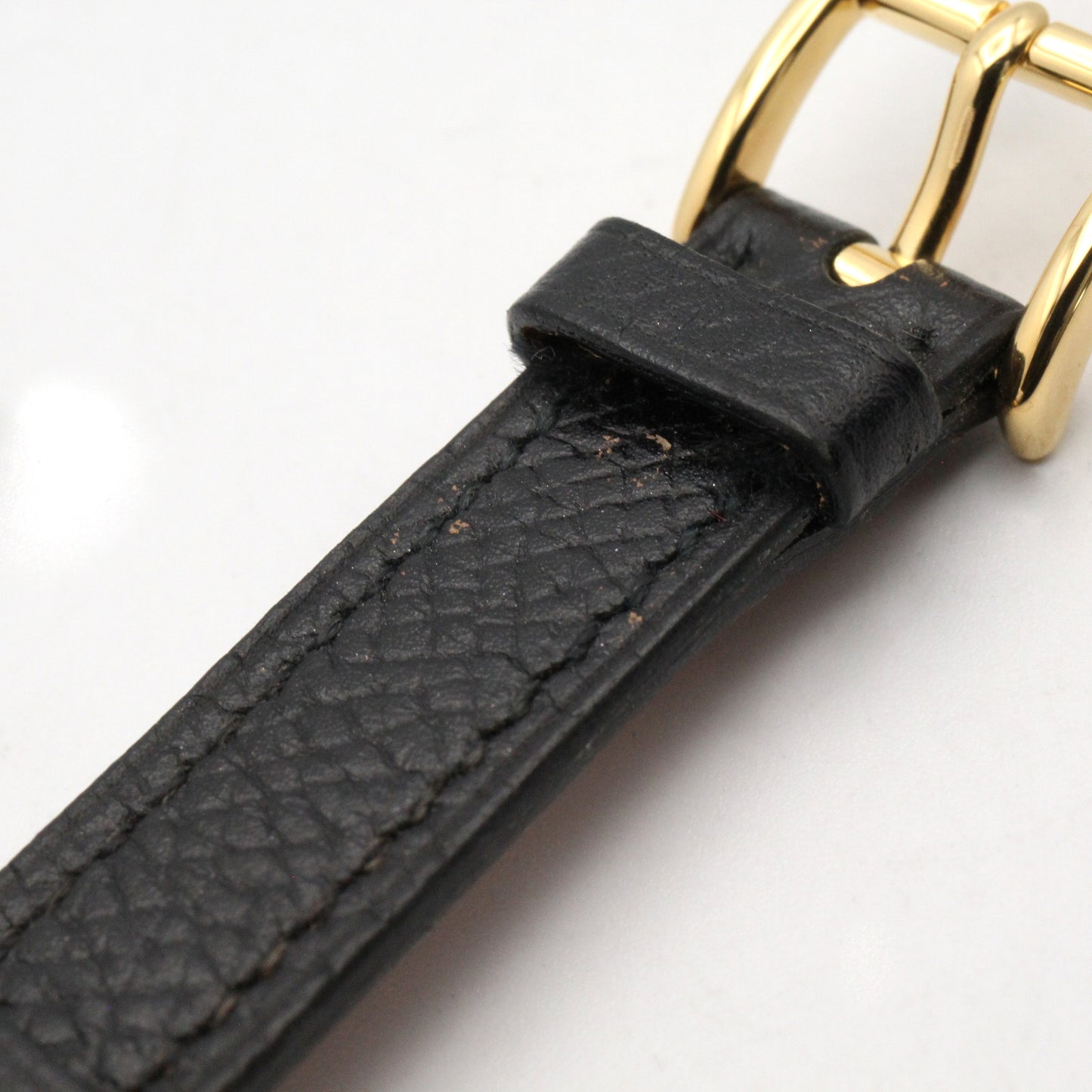 ケリーウォッチ レディース 腕時計 クオーツ GP(ゴールドメッキ) レザーベルト ブラック エルメス 時計 HERMES