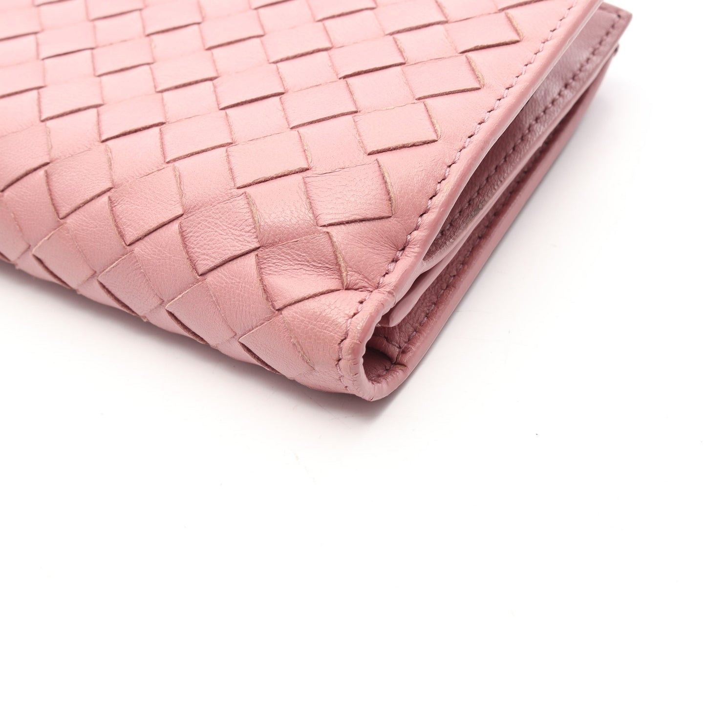 イントレチャート 二つ折り長財布 レザー ピンク ボッテガヴェネタ 財布・小物 BOTTEGA VENETA