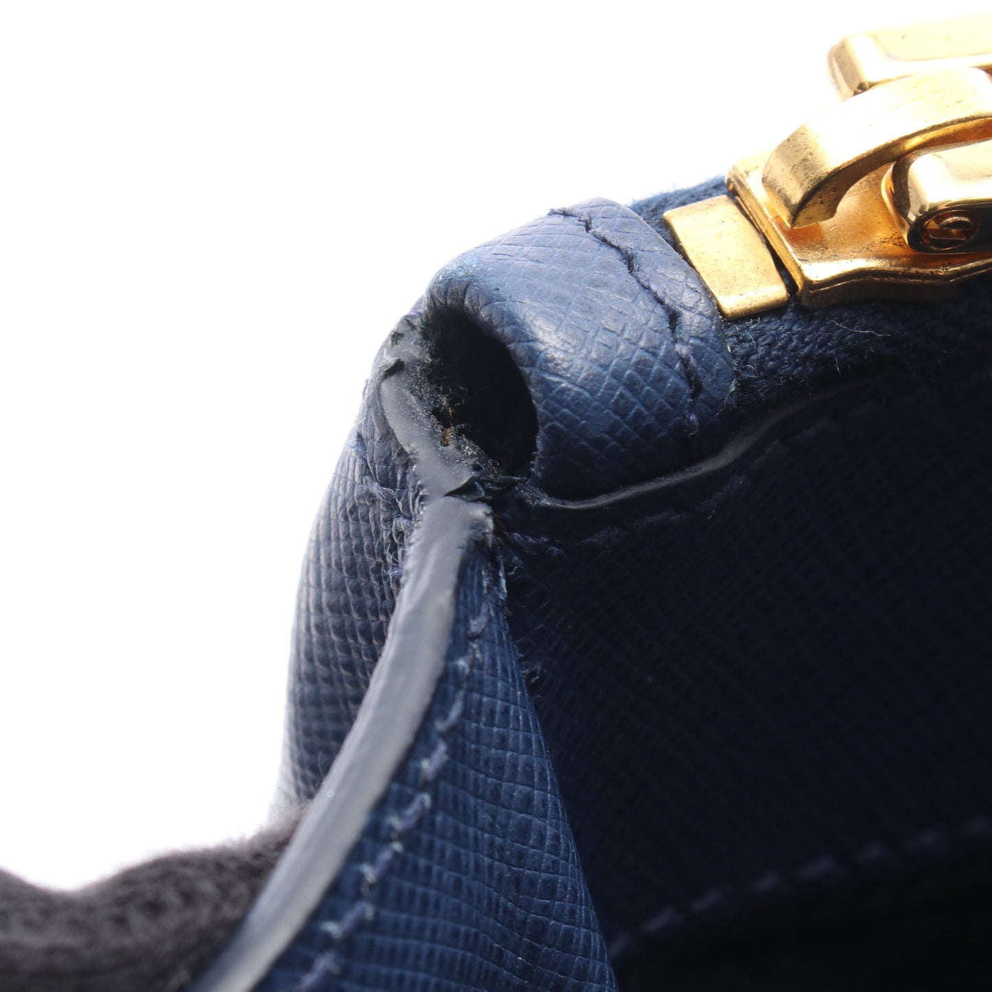 SAFFIANO LUX ガレリア 2WAY ハンドバッグ サフィアーノレザー ブルー プラダ バッグ PRADA