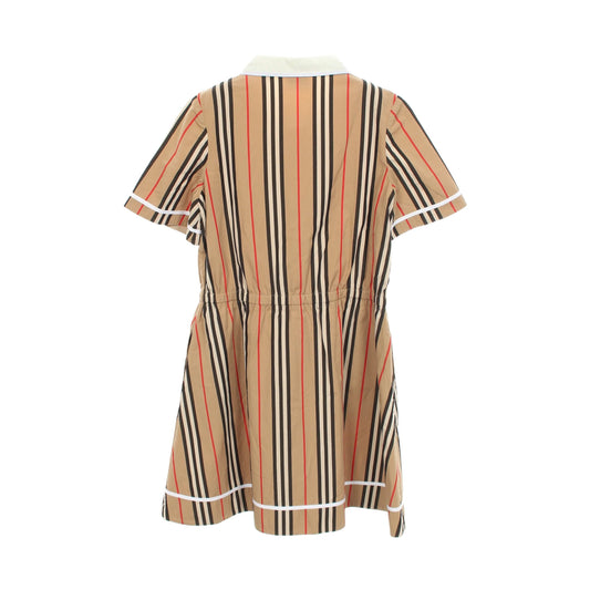 Alexandra アレクサンドラ アイコンストライプ キッズ シャツワンピース コットン ベージュ ホワイト マルチカラー バーバリー ワンピース BURBERRY