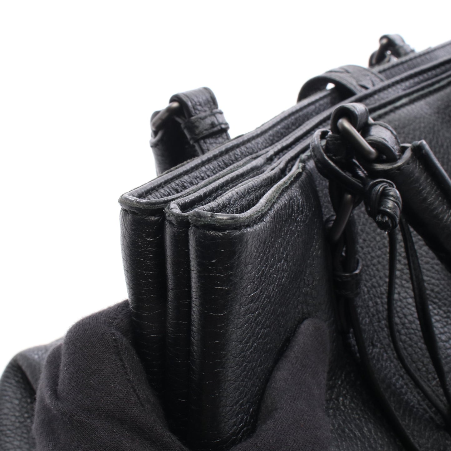 イントレチャート ローマバッグ ミディアム ハンドバッグ レザー ブラック ボッテガヴェネタ バッグ BOTTEGA VENETA