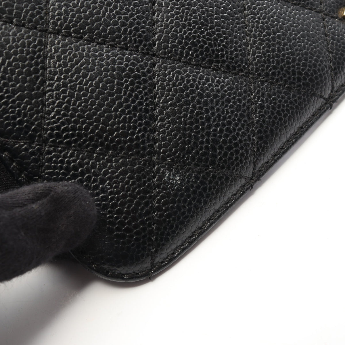 マトラッセ ハンドバッグ キャビアスキン ブラック ゴールド金具 シャネル バッグ CHANEL