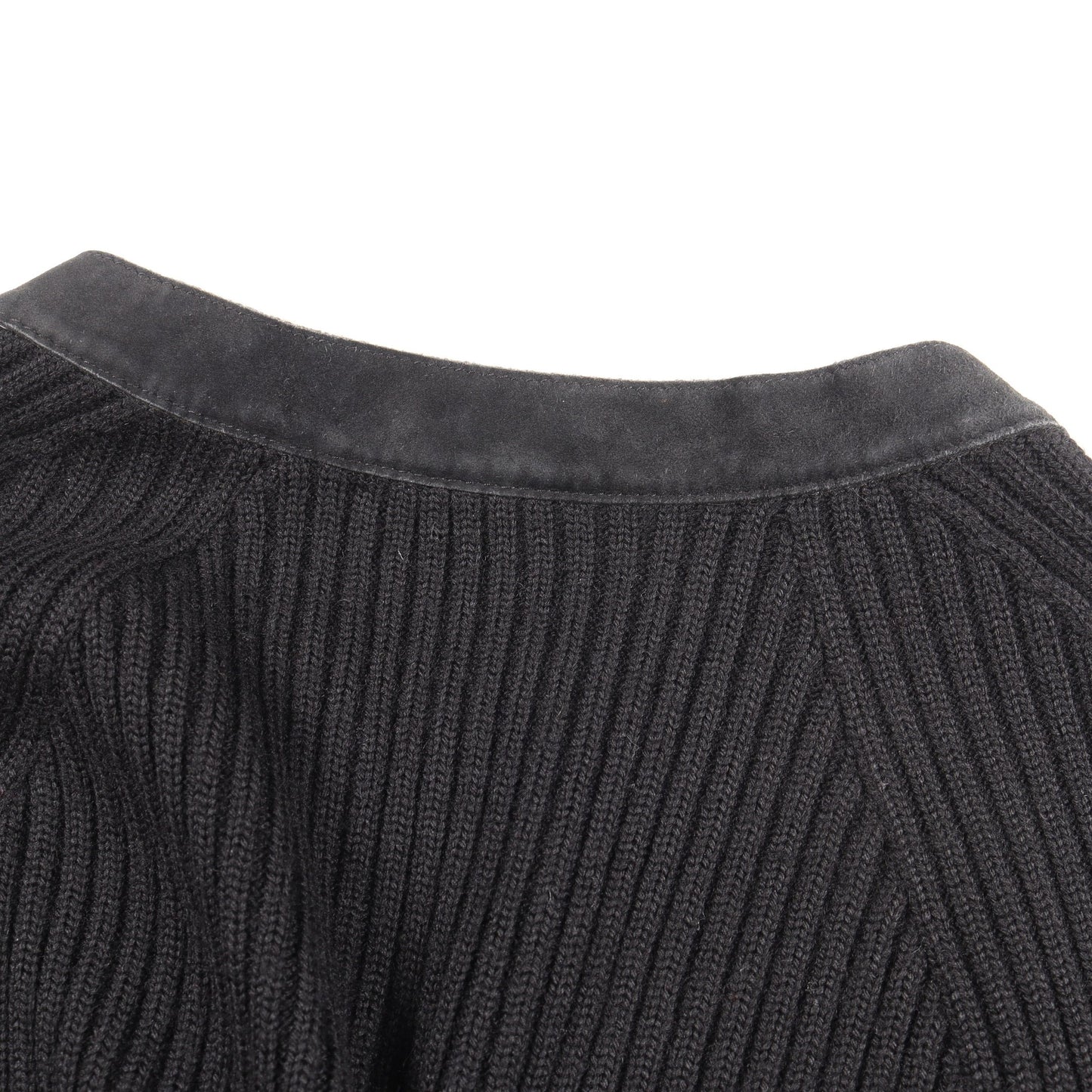 ジップアップ ニット ジャケット ウール シルク カシミヤ スエード ブラック グッチ