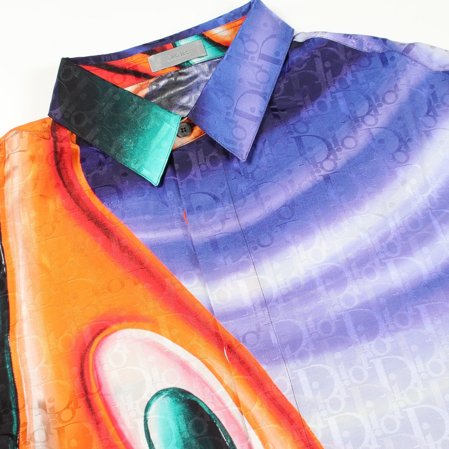 DIOR × KENNY SCHARF 半袖 シャツ シルク コットン オレンジ パープル グリーン ディオール