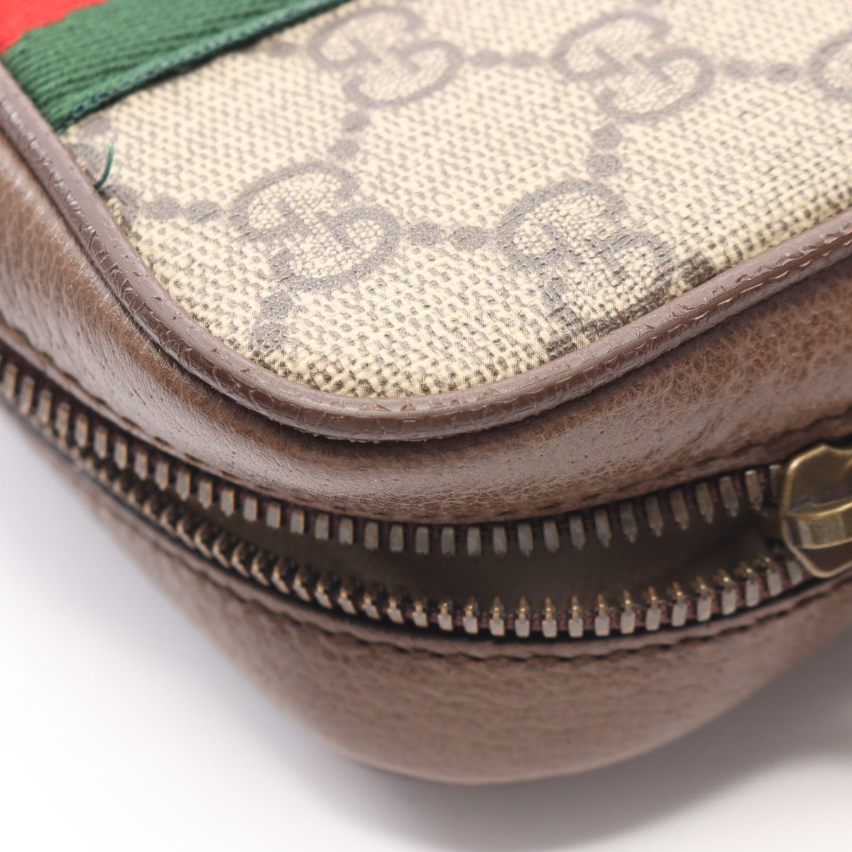 オフィディア GGスプリーム ショルダーバッグ PVC レザー ベージュ ダークブラウン マルチカラー グッチ バッグ GUCCI