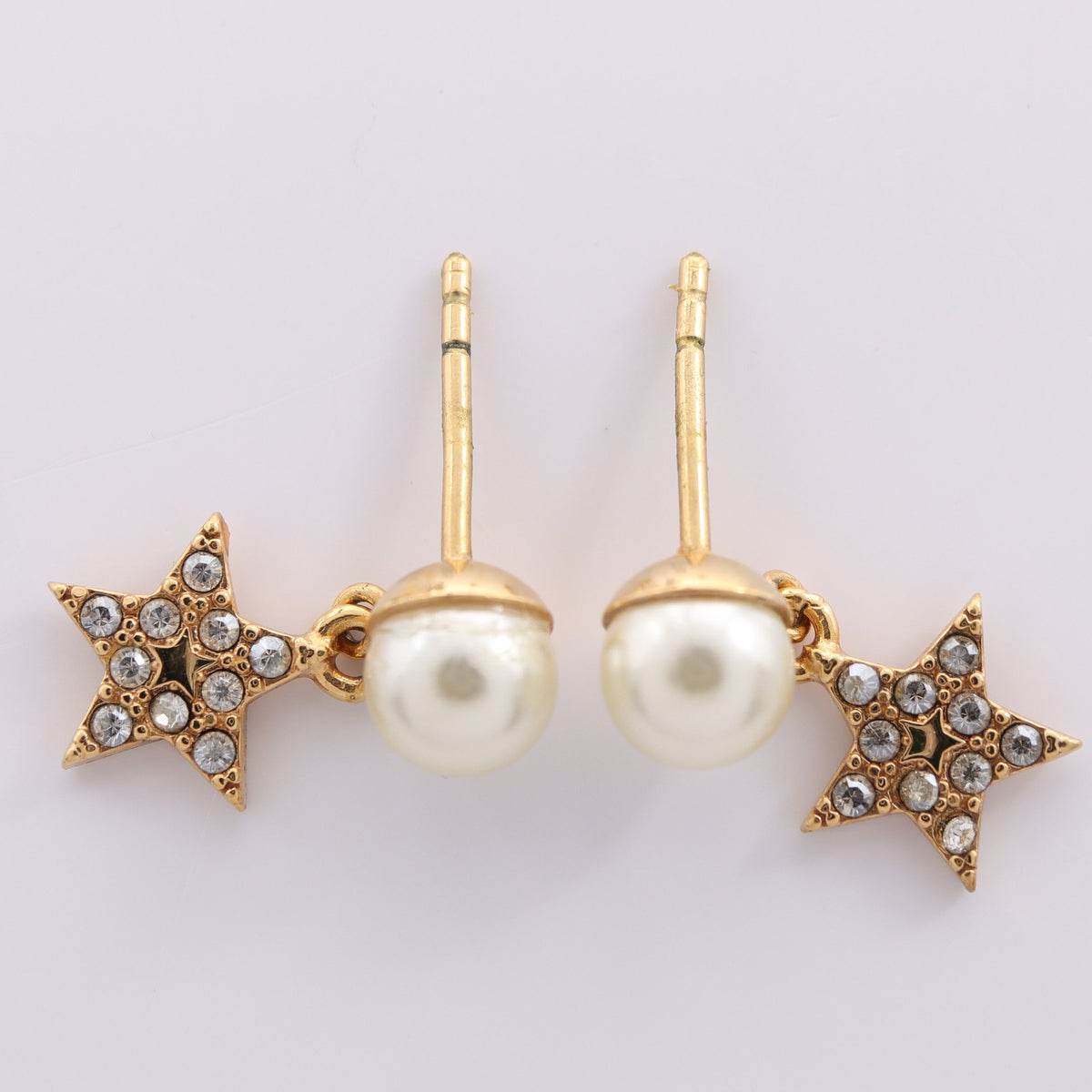 トライバル DIORロゴ ピアス GP ラインストーン フェイクパール ゴールド クリア クリスチャンディオール アクセサリー Christian Dior