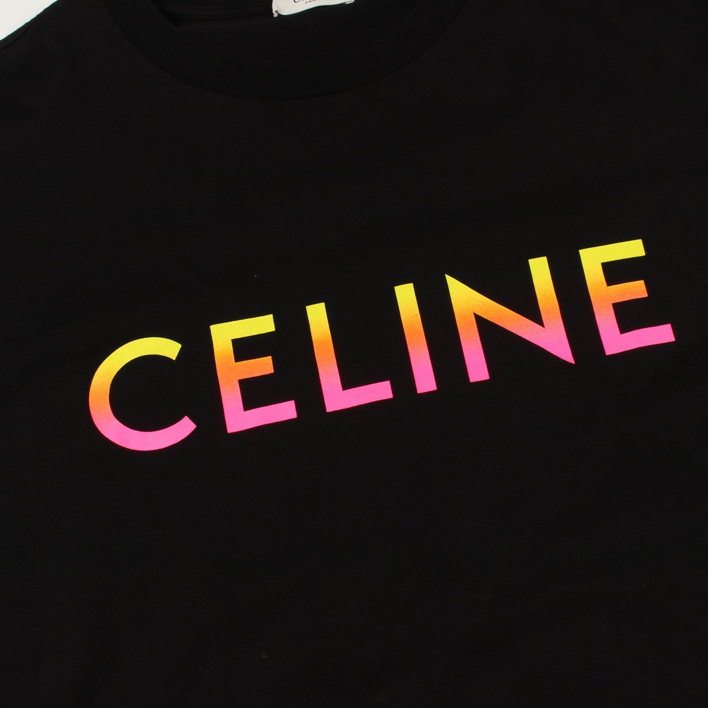 グラデーションロゴ 半袖Tシャツ コットン ブラック セリーヌ トップス CELINE