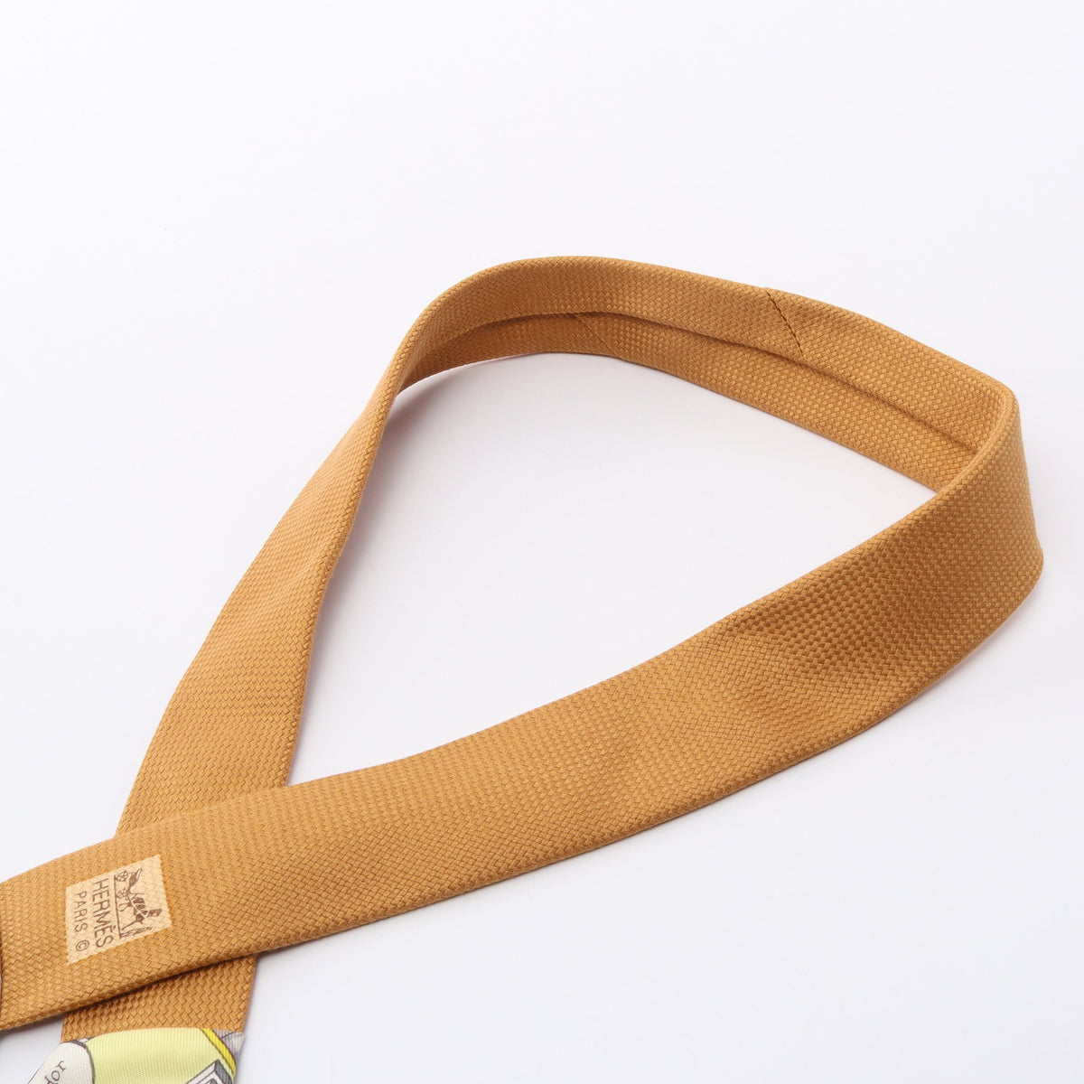 petit h Colliers et Chiens フカーフタイ スカーフ シルク イエローブラウン マルチカラー エルメス 財布・小物 HERMES