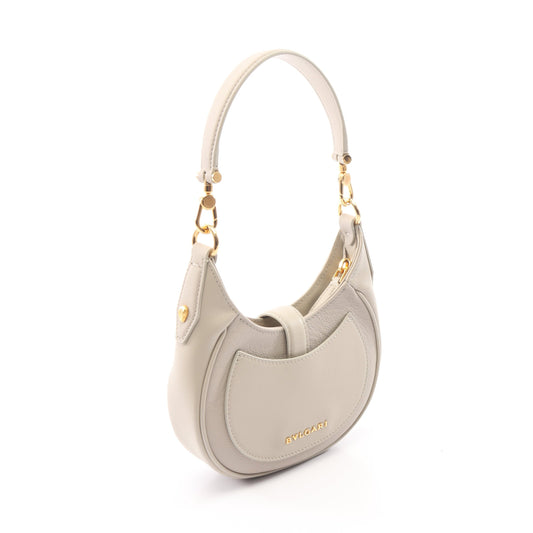 セルペンティ エリプス スモール 2WAY ハンドバッグ レザー グレー ブルガリ バッグ BVLGARI