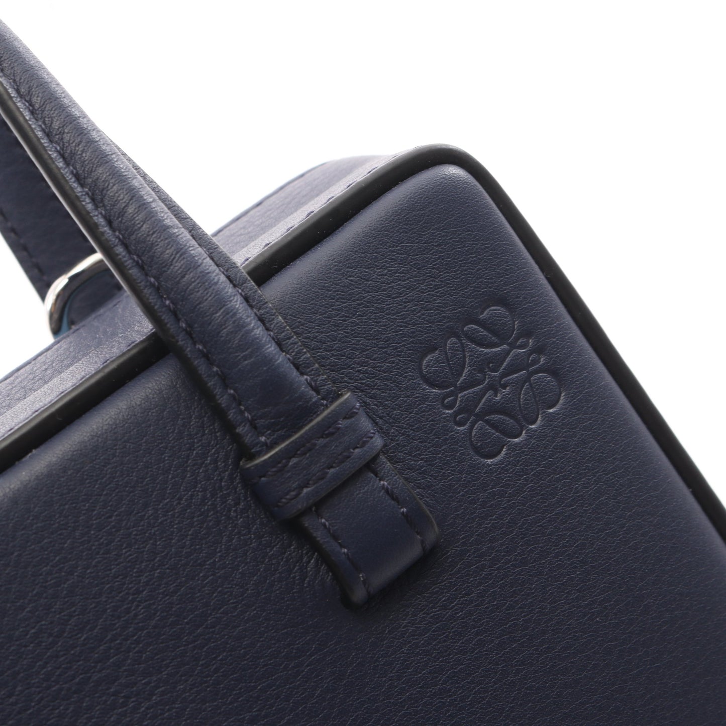 POSTAL SMALL ポスタル スモール シティ パリ 2WAY ハンドバッグ レザー ネイビー マルチカラー ロエベ
