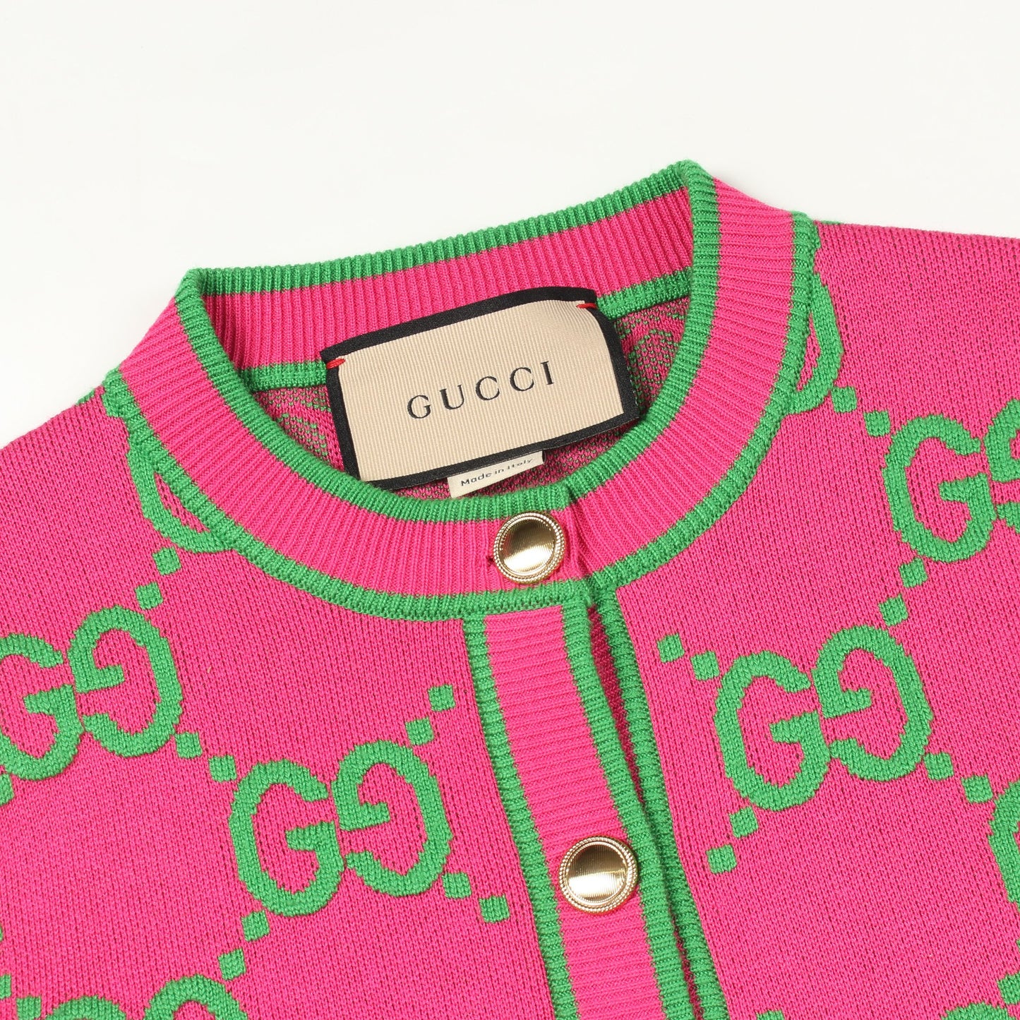 GG柄 カーディガン コットン ウール ピンクパープル グリーン グッチ トップス GUCCI