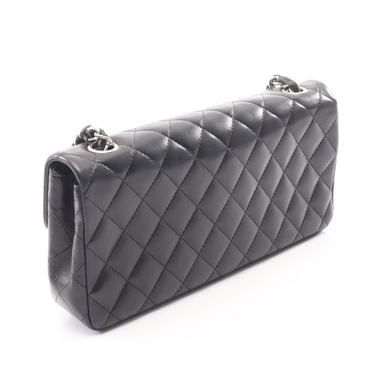 マトラッセ イーストウエスト チェーンショルダーバッグ ラムスキン ブラック シルバー金具 シャネル バッグ CHANEL