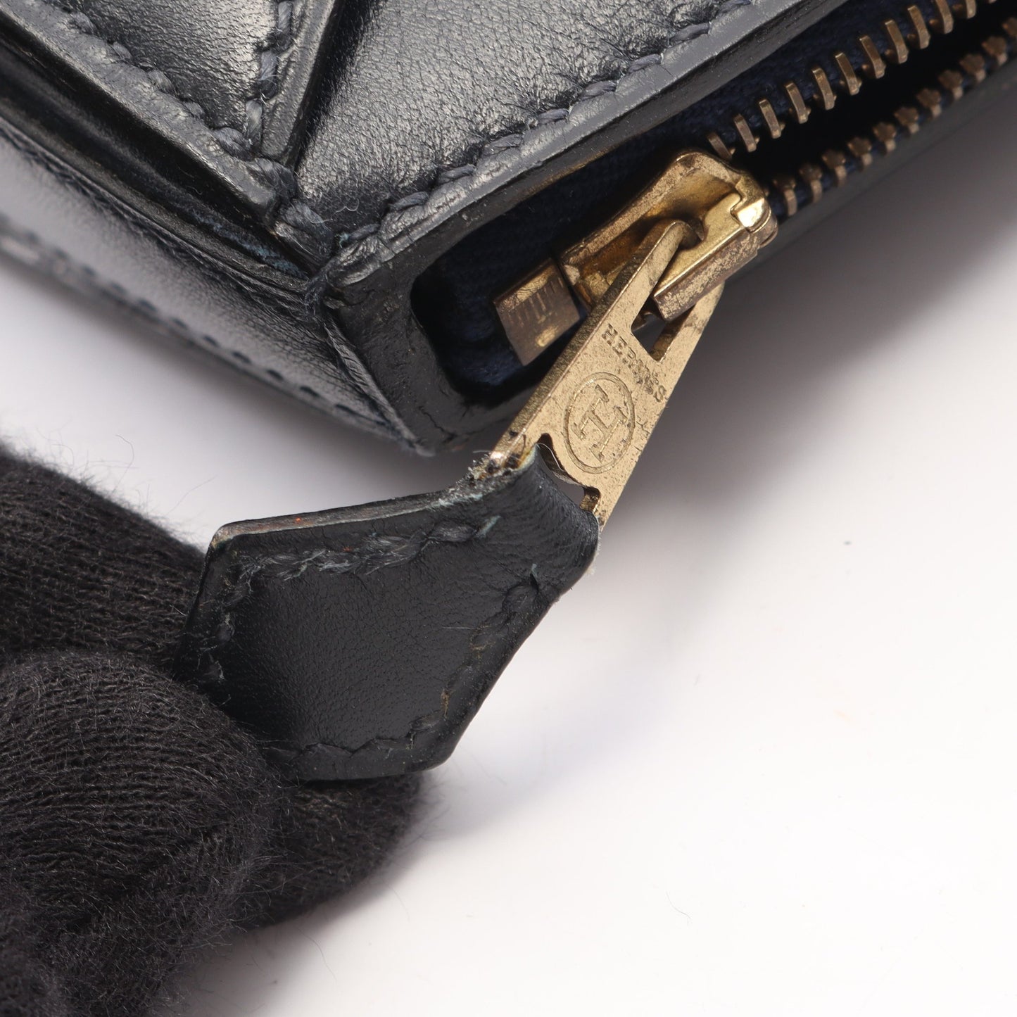 コカーズ ブルーインディゴ ハンドバッグ ボックスカーフ ネイビー ゴールド金具 ○X刻印 エルメス バッグ HERMES