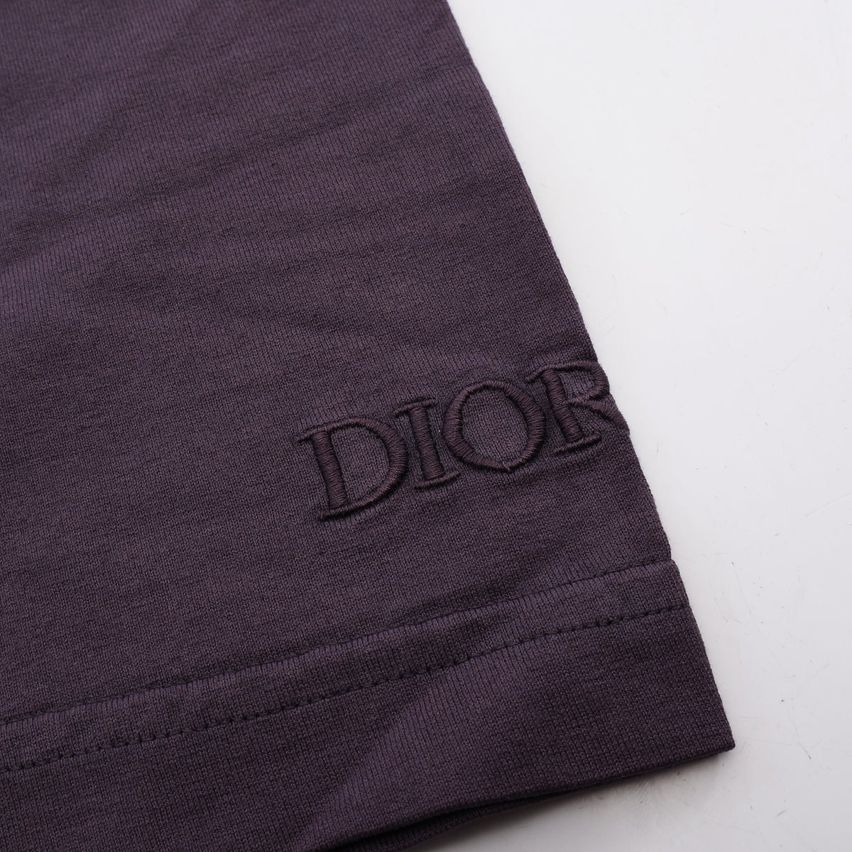 Christian Dior × PETER DOIG ライオン刺繍 ウォッシュド加工 半袖Tシャツ コットン ダークパープル クリスチャンディオール