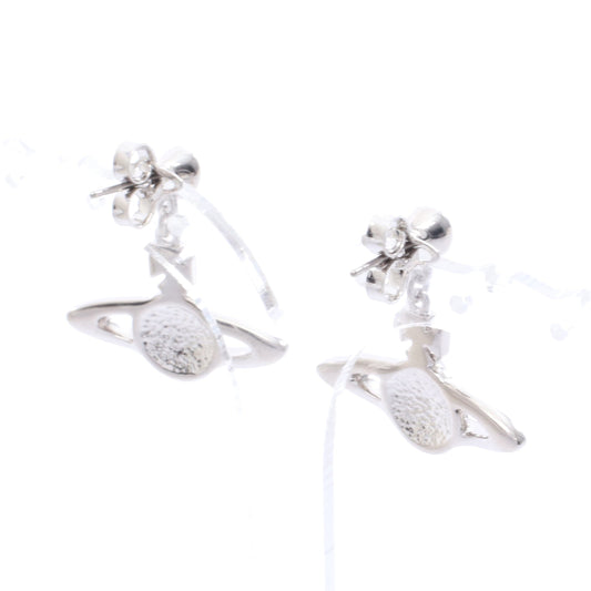 MINI BAS RELIEF DROP EARRINGS ミニ バス レリーフ ドロップ ピアス ラインストーン シルバー ライトパープル ヴィヴィアンウエストウッド