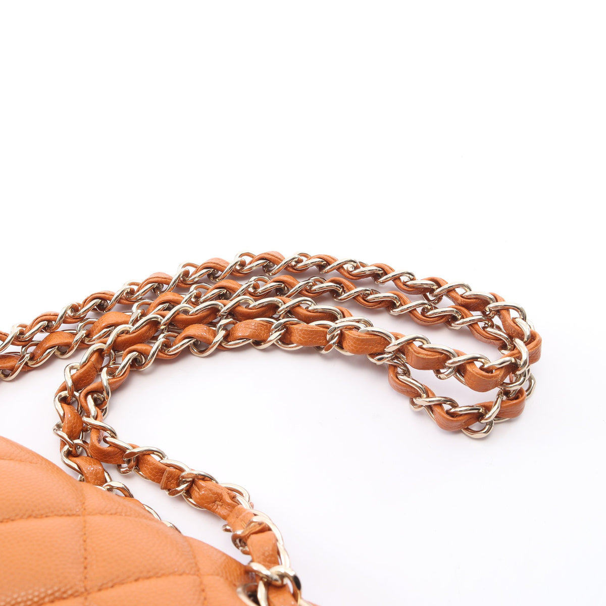 マトラッセ Wフラップ Wチェーンショルダーバッグ キャビアスキン ライトブラウン シルバー金具 シャネル バッグ CHANEL