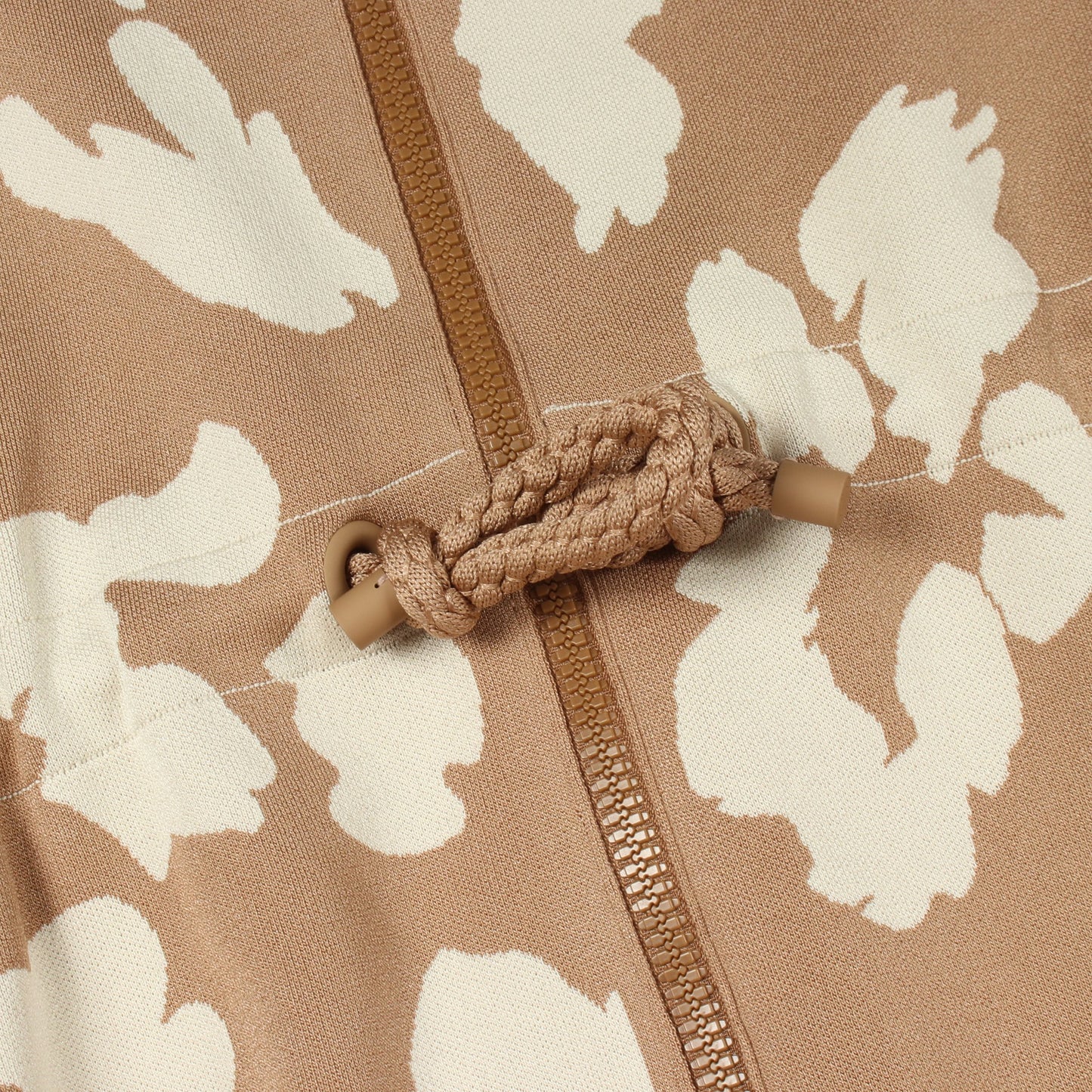 JUNGLE LOVE ツイルレーヌ ジップアップ ジップアップ ジャケット シルク ベージュ オレンジ エルメス アウター HERMES