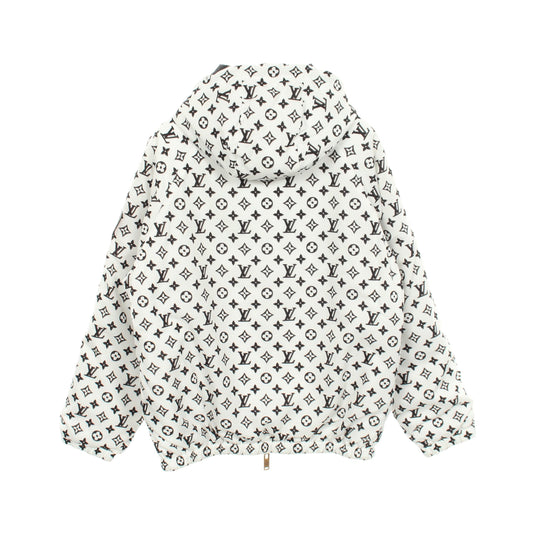 モノグラム リバーシブル ブルゾン フード付き 中綿 ジャケット ナイロン ホワイト ブラック ルイヴィトン アウター LOUIS VUITTON