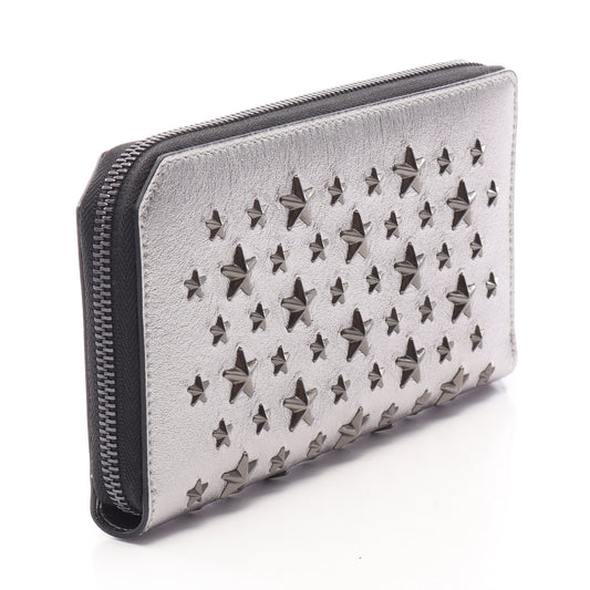 CARNABY スタースタッズ ラウンド長財布 ラウンドファスナー長財布 レザー シルバー ジミーチュウ 財布・小物 JIMMY CHOO