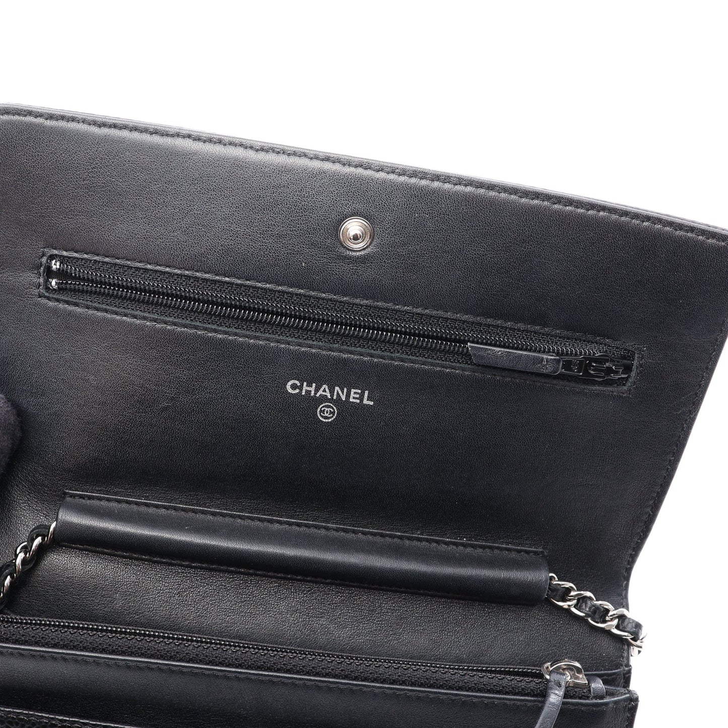 ココマーク チェーンウォレット キャビアスキン ブラック シルバー金具 シャネル バッグ CHANEL