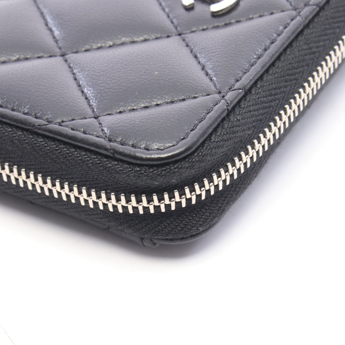 クラシック ジップ コインパース マトラッセ コインケース ラムスキン ブラック シルバー金具 シャネル 財布・小物 CHANEL