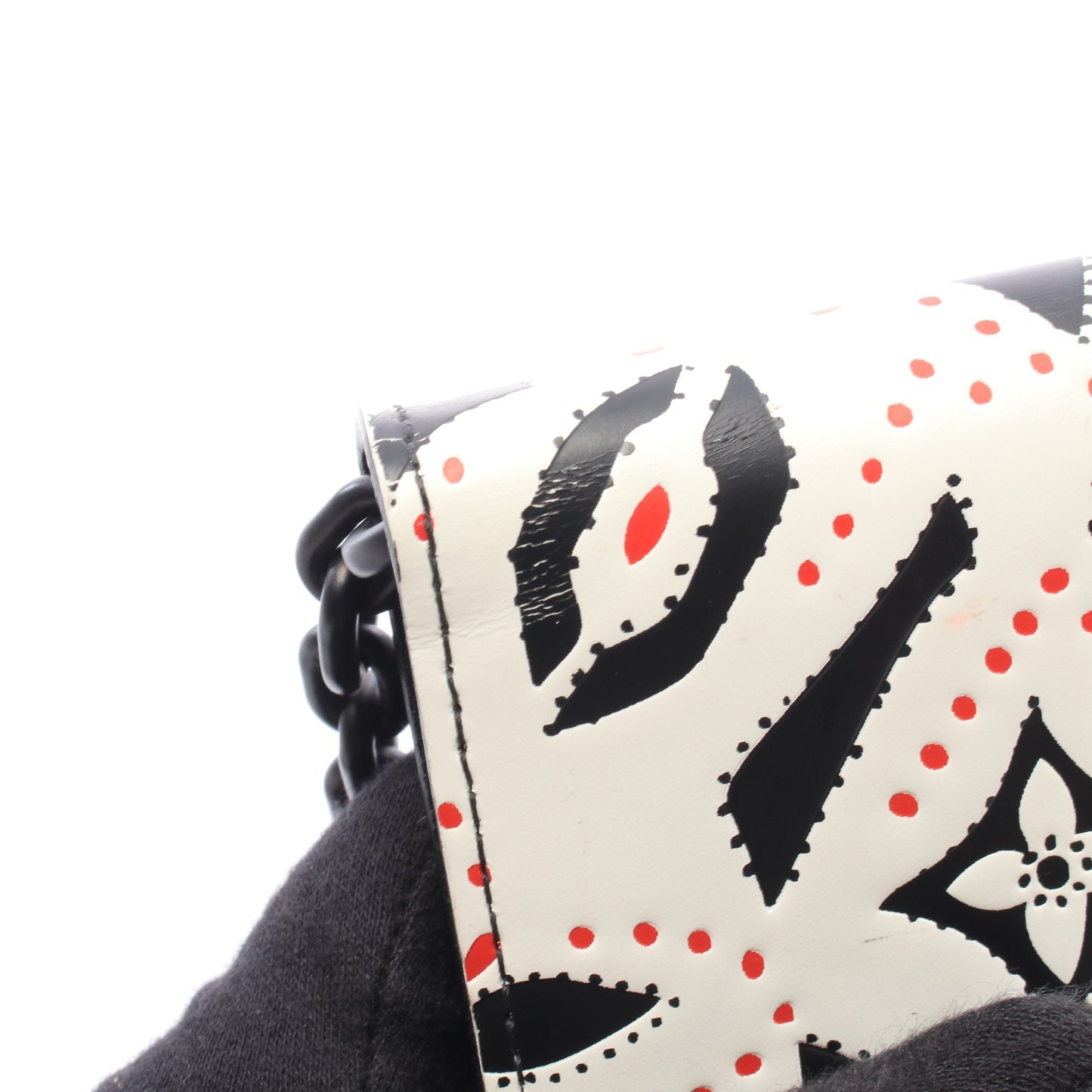 ポルトフォイユ ツイスト チェーンウォレット レザー ホワイト ブラック レッド ルイヴィトン バッグ LOUIS VUITTON