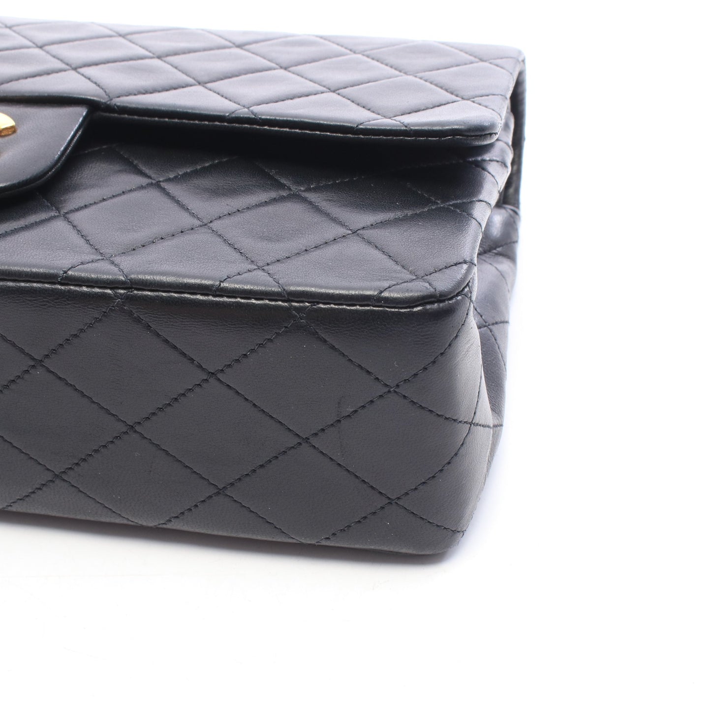 マトラッセ Wフラップ Wチェーンショルダーバッグ ラムスキン ブラック ゴールド金具 シャネル バッグ CHANEL