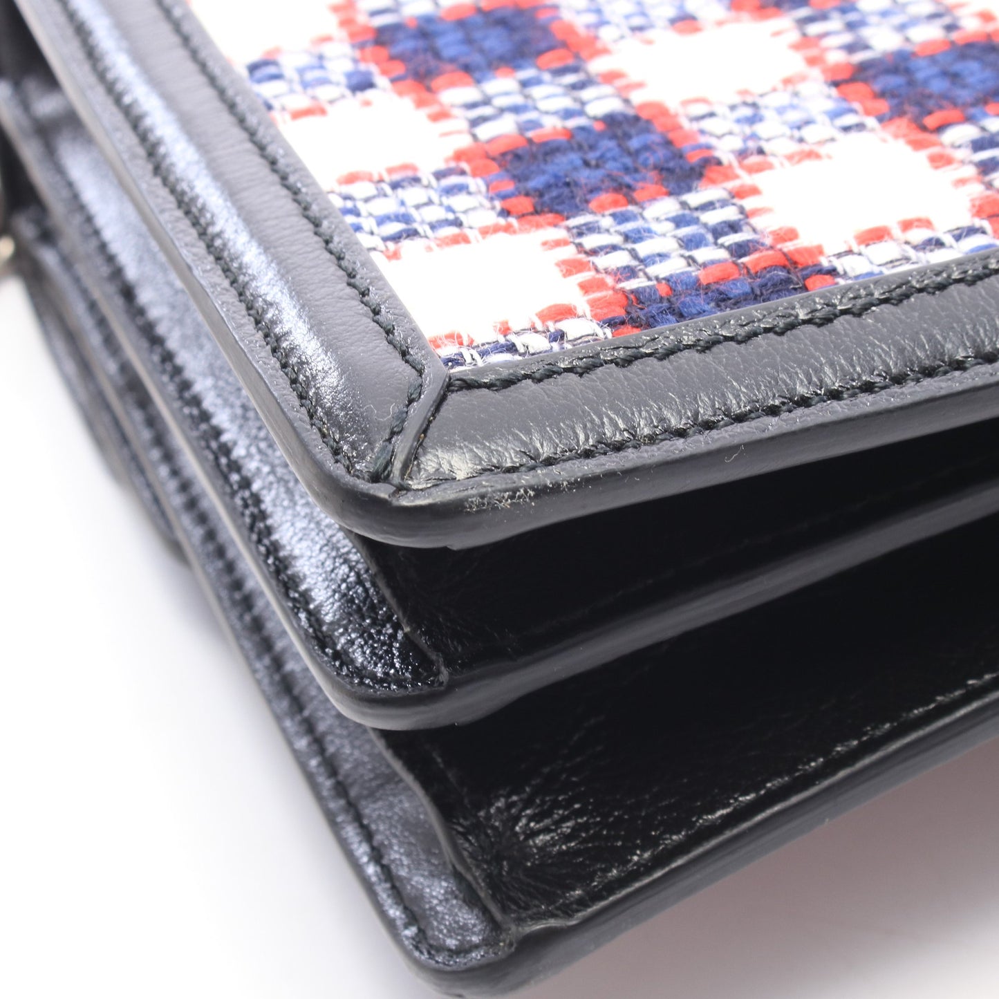 ディオニュソス チェーンショルダーバッグ 刺繍 ツイード レザー ブラック アイボリー マルチカラー グッチ