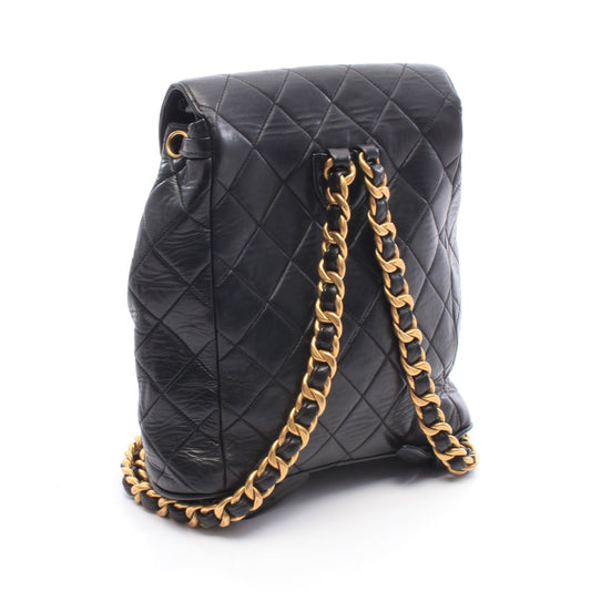 マトラッセ ターンロック チェーン バックパック リュックサック ラムスキン ブラック ゴールド金具 シャネル バッグ CHANEL