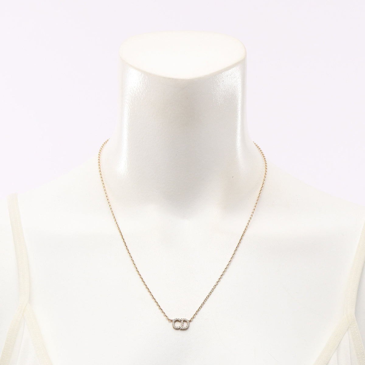 CDロゴ ネックレス GP ラインストーン ゴールド クリア クリスチャンディオール アクセサリー Christian Dior
