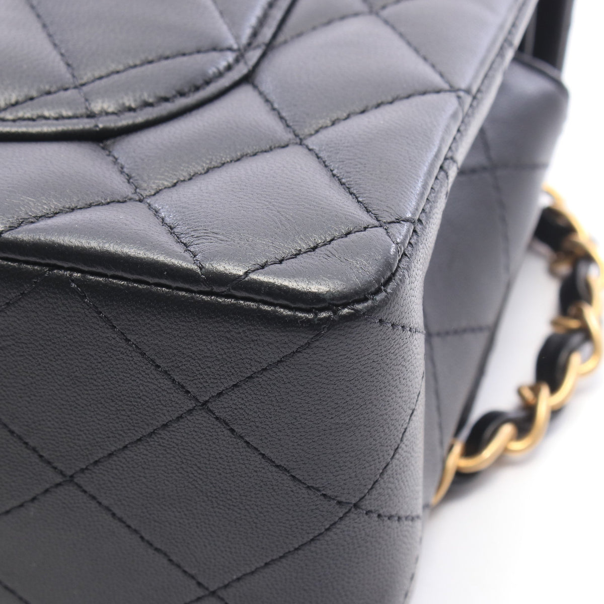 マトラッセ Wフラップ Wチェーンショルダーバッグ ラムスキン ブラック ゴールド金具 シャネル バッグ CHANEL
