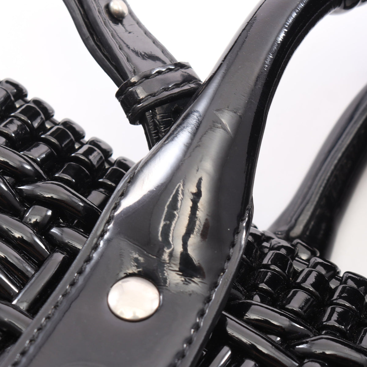 BISTRO XS ビストロ バスケットバッグ 2WAY ハンドバッグ トートバッグ エナメル ブラック バレンシアガ バッグ BALENCIAGA
