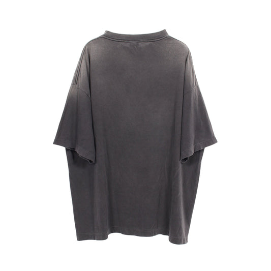 SAINT MICHAEL × NEIGHBORHOOD スカルプリント ユーズド加工 ペイント加工 半袖Tシャツ コットン グレー セント マイケル トップス SAINT MICHAEL