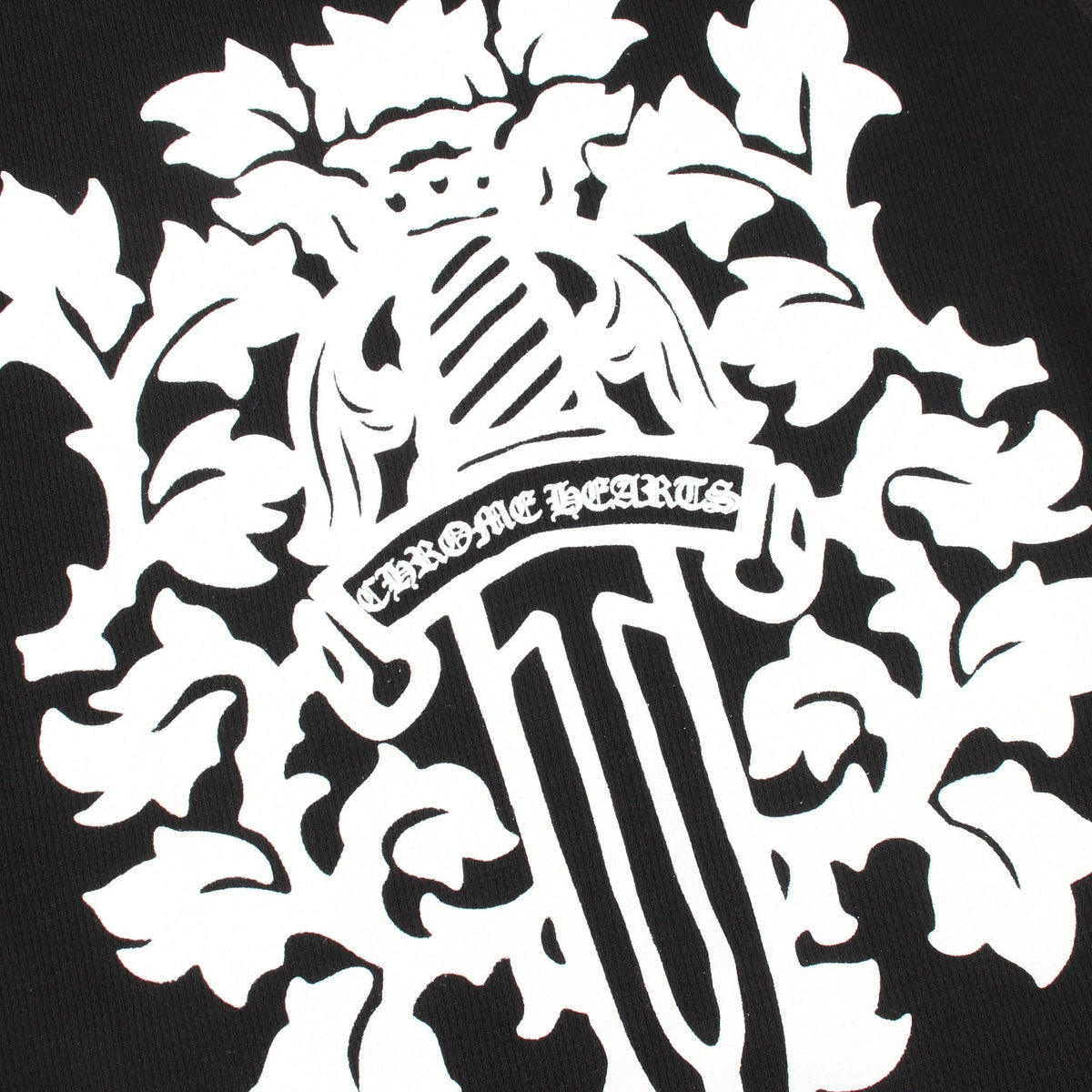 ダガー バックプリント ワッフル 長袖Tシャツ コットン ブラック クロムハーツ トップス Chrome Hearts