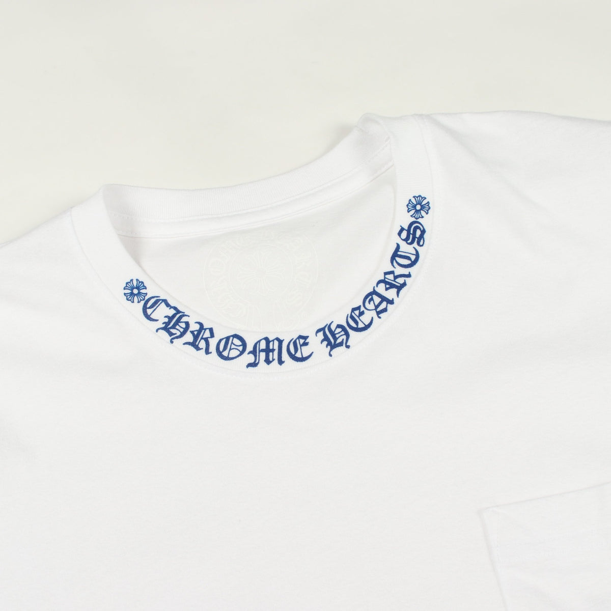 ネックロゴ ポケット付き 半袖Tシャツ コットン ホワイト クロムハーツ トップス Chrome Hearts
