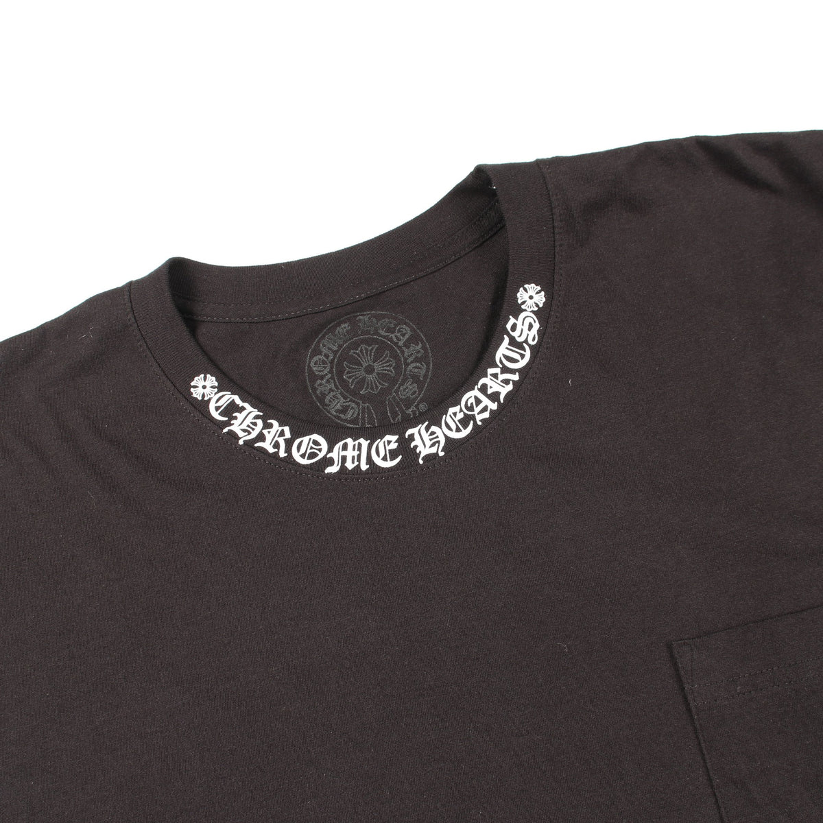 ネックロゴ ポケット付き 半袖Tシャツ コットン ブラック クロムハーツ トップス Chrome Hearts