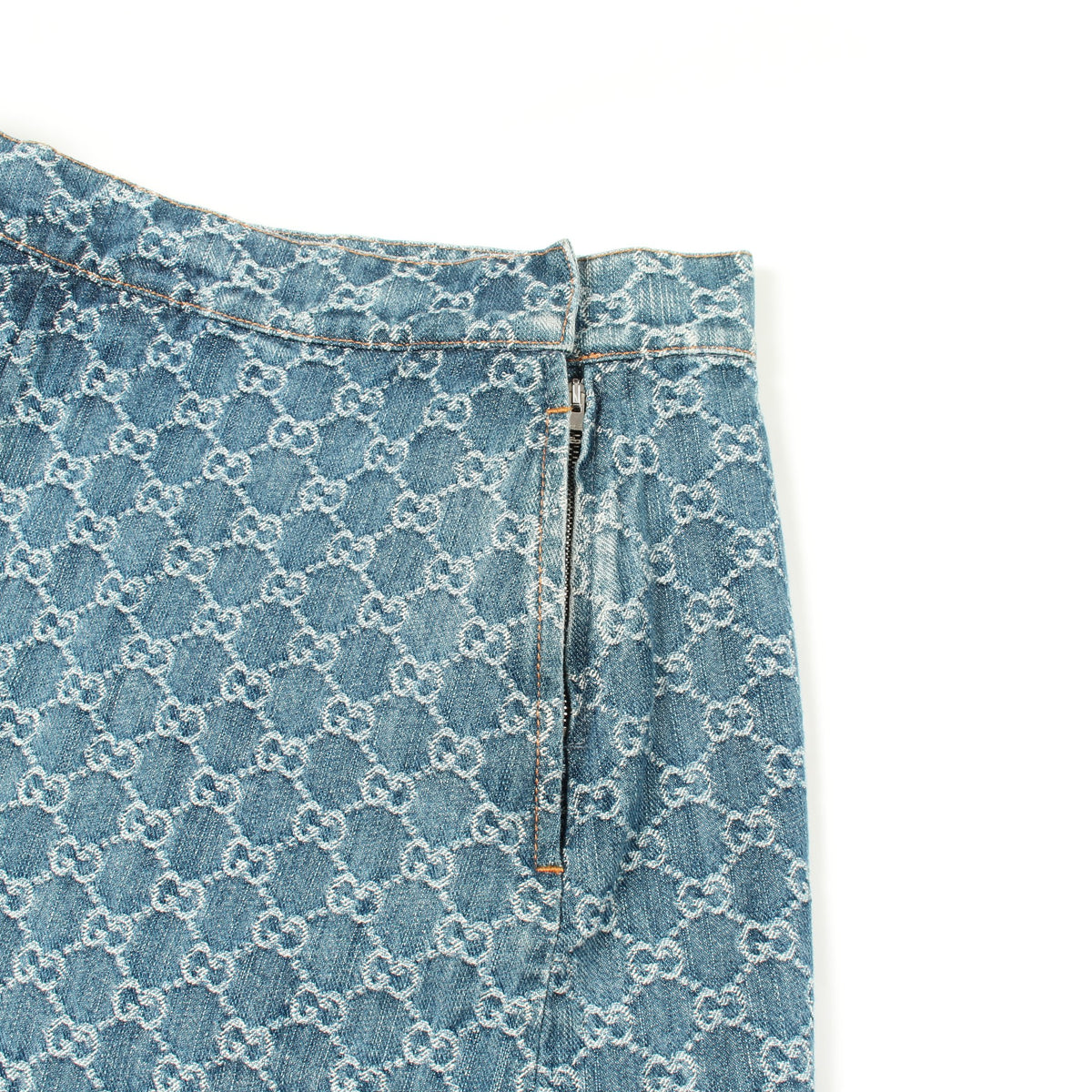 GGジャガード デニムスカート コットン ブルー グッチ ボトムス GUCCI