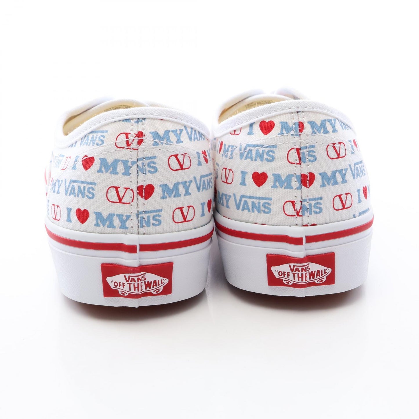 VALENTINO × VANS ローカットスニーカー キャンバス ホワイト レッド ライトブルー ヴァレンティノ シューズ VALENTINO