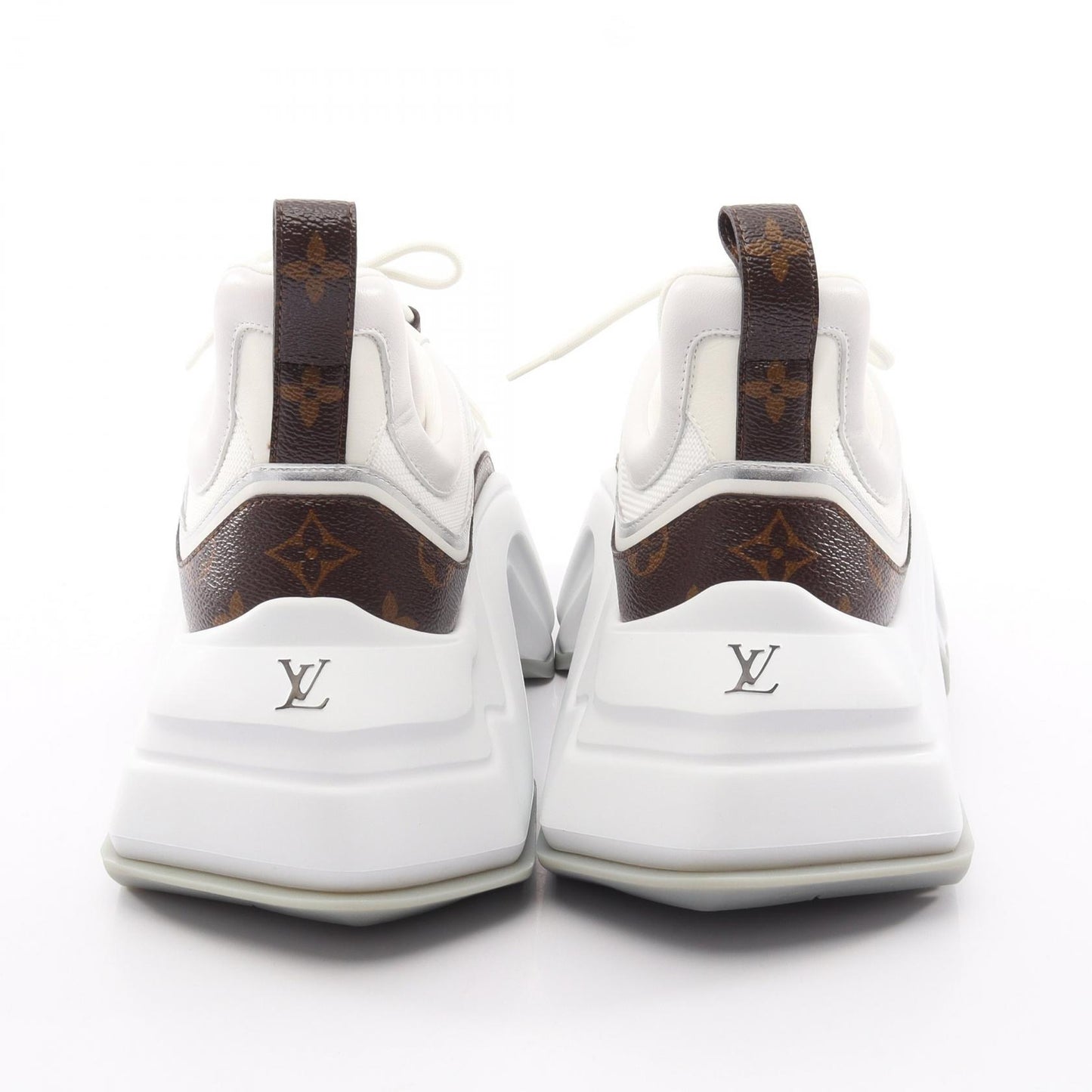 LVアークライト 2.0 ライン スニーカー レザー ファブリック PVC ホワイト ブラウン シルバー ルイヴィトン シューズ LOUIS VUITTON